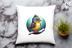 Colorful Songbird On Branch Clipart Sublimation PNG Product Image 3