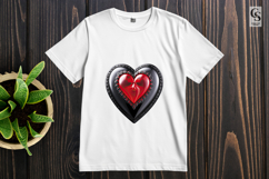 Gothic Black Jewel Heart Clipart Sublimation PNG Product Image 2