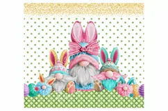 Gnomes Easter 20 oz Skinny Tumbler Sublimation PNG Design Product Image 3