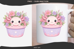 Pastel kawaii axolotl png design for T-shirts Product Image 3
