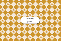 Mustard Diamond Star Seamless Retro Pattern Design Product Image 1