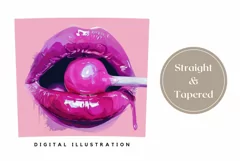 Pink Lips Tumbler Wrap, Colorful Lips Tumbler Design Product Image 3