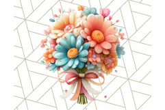 Pastel Flower Bouquet PNG Clipart, Elegant Floral Art Product Image 3