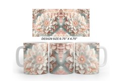 3D Flower Pastel Color Mug Wrap | Sublimation Coffee Cup Product Image 5