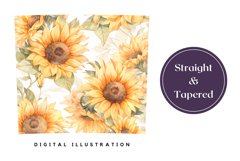 Watercolor Sunflowers Sublimation Design, Fall Tumbler Wrap Product Image 3