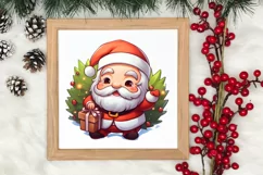Cute Christmas Santa Claus Peeking Clipart, Christmas PNG Product Image 3