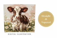 Baby Cow Tumbler Design, Chamomile Tumbler Sublimation Product Image 3