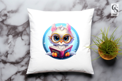 Reading Owl Clipart Sublimation PNG Product Image 3