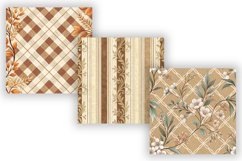 Brown Toile Digital Paper Pack, Vintage Floral Toile Product Image 3
