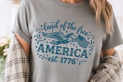Land Of The Free USA 1776 Svg, 4th Of July Svg, Eagle Svg. Product Image 4