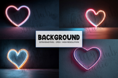 Neon Glowing Heart Light Background Product Image 1