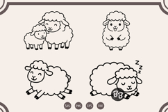 Sheep SVG Bundle | Whimsical Sheep Line Art &amp; Funny Designs Product Image 4