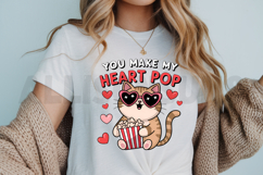 Cat Valentine&#039;s Day Sublimation, Heart pop cat Sublimation Product Image 3