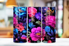 Glowing Floral Symphony Tumbler Wrap | Sublimation PNG Product Image 3