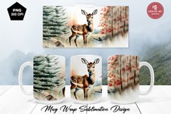 Watercolour Deer Cute Mug Wrap Sublimation 8 Designs Product Image 3