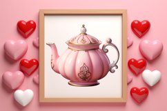 Retro Valentine Watercolor Clipart, Pink Valentine Product Image 3