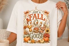 Just A Fall Goose Autumn Pumpkin Sublimation SVG Product Image 1