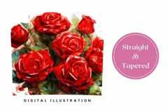 Red Roses Tumbler Wrap, Stained Glass Flowers Tumbler Design Product Image 3