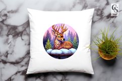 Winter Forest Deer Clipart Sublimation PNG Product Image 3