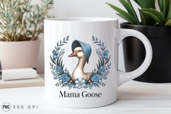 Elegant Mama Goose Floral Wreath Sublimation PNG