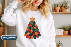 Crochet Yarn Christmas Tree PNG, Christmas tree PNG Product Image 3