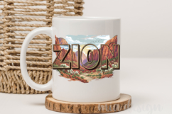 Zion National Park PNG, Vintage Utah Canyon Sublimation Product Image 3