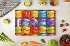 Rainbow 3d Macaroons Cutting Boards sublimation Design Product Image 3