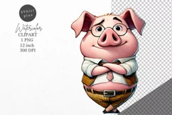 Pig clipart, Funny clipart, Animals clipart Product Image 1