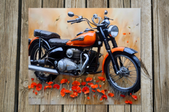 Motorcycle &amp; flowers | Bike Skinny tumbler sublimation PL Product Image 3