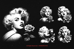 10 Bundle Dark Art Marilyn Monroe Sexy Women Face with Rose Product Image 5