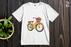 Colorful Floral Bicycle Clipart Sublimation PNG Product Image 3