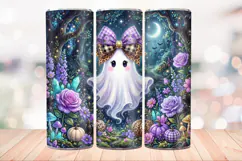 Coquette Forest Ghost 20 OZ Skinny Tumbler Wrap Png. Product Image 3