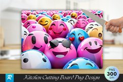 Funny Emojis Cutting Board Sublimation Design Product Image 1