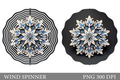 Snowflake Wind Spinner Design. Snowflake Spinner Sublimation Product Image 1