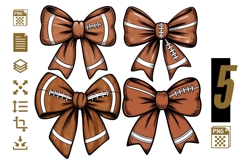 Football Bow PNG Bundle Product Image 1