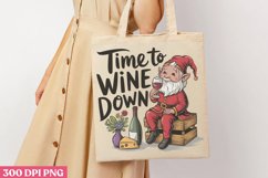 Time to wine down PNG, Wine Lover Sublimation PNG Product Image 3