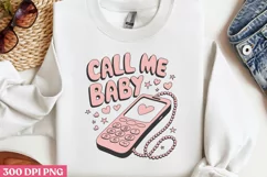 Call me baby PNG, Retro Valentine PNG Product Image 3
