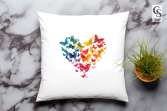 Colorful Butterfly Heart Clipart Sublimation PNG Product Image 3