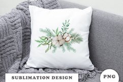 Watercolor Christmas bouquet sublimation Product Image 3