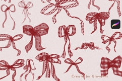 Ribbon Procreate Brush Set, Coquette Bows Procreate Brushes Product Image 5