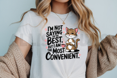 Cartoon Cat With Funny Quote About Being Convenient Text Art Product Image 3