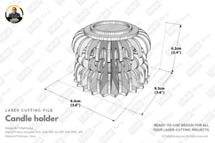 Geometric Tea Light Holder Laser Cut Design Files, SVG Product Image 3