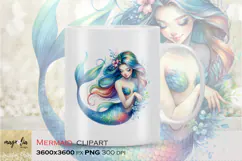 Mermaid Clipart PNG | Mermaid Illustration | Underwater Product Image 1