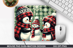Penguin Mouse Pad Sublimation, Christmas Mouse Pad PNG Product Image 1