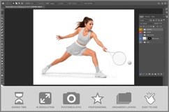 Woman Wearing Tennis Uniform Serve Product Image 2