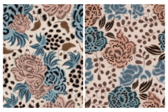 Animal print, blue, browns, Flowers, Papers, Junk Journal Product Image 3