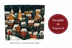 Christmas Tumbler Wrap Design, Christmas Village Tumbler PNG Product Image 3