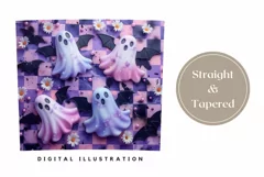 3D Halloween Tumbler Wrap, Funny Ghost Tumbler, Ghosts PNG Product Image 3