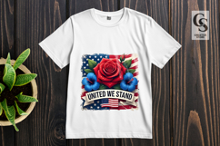 Patriotic Floral Shield Sublimation Clipart PNG Product Image 3