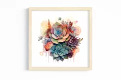 cactus clipart, watercolor cactus, succulent clipart Product Image 3